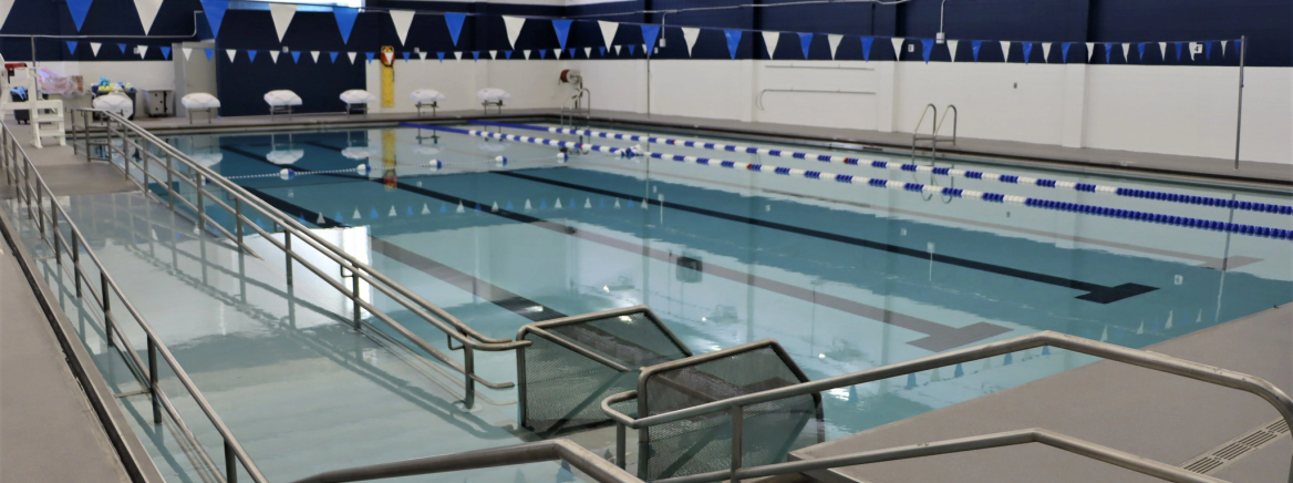 Indoor picture of Marion Diehl pool taken from the stairs