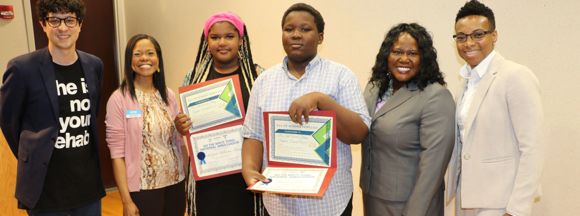 2023 Do The Write Thing Winners and Speakers Group shot of the 2023 Do The Write Thing Winners and Speakers