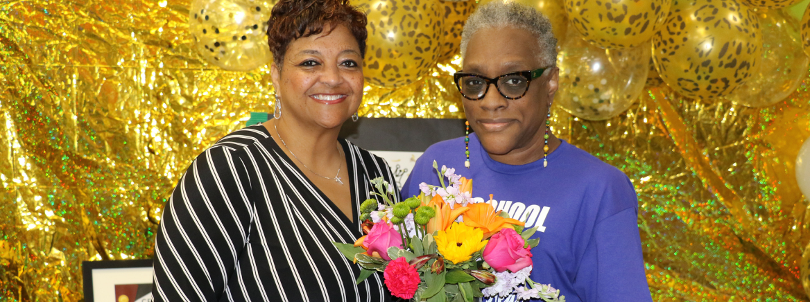 Angela Lee, assistant Health director, and Cynthia Wiley, winner, of School Nurse of the Year award Angela Lee, assistant Health director, and Cynthia Wiley, winner, of School Nurse of the Year award
