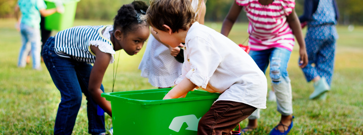 kids recycling Group of kids school volunteer charity environment