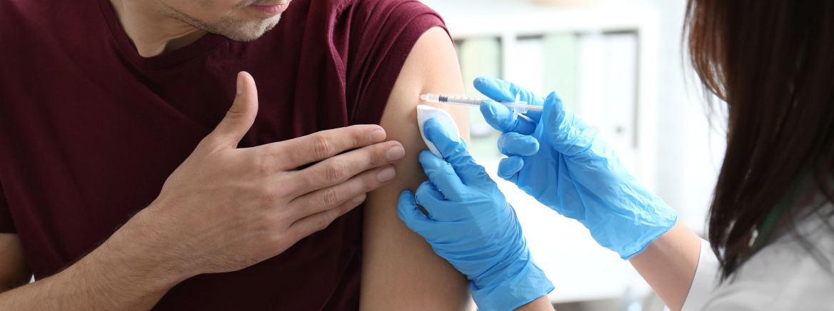 Person getting a flu shot