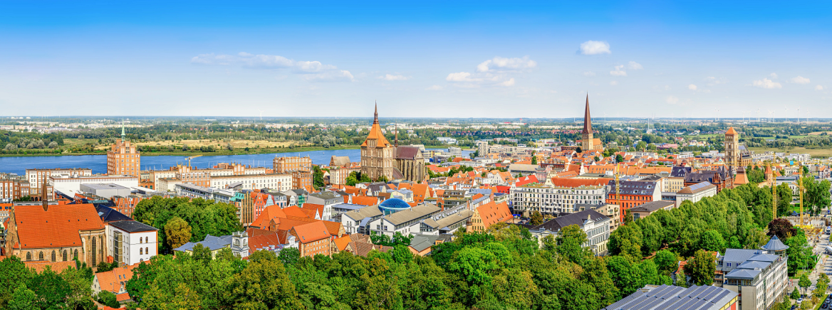 Panoramic view of Rostock, Germany