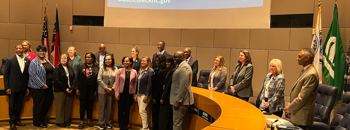 Social Worker Appreciation Month Several social workers stand at the dais as they are recognized during a Board of County Commissioners meeting on March 5.