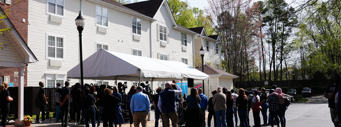Forest Point Place Opening With renovations complete, a Mecklenburg County hotel purchase is now serving as permanent, affordable housing for adults who are 55 or older, are experiencing homelessness, and have other health conditions. More than 100 people attended the opening ceremony of Forest Point Place in south Charlotte on Tuesday, April 1, 2025.