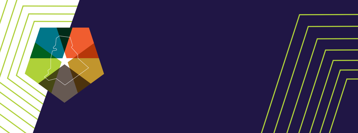 FY2026 Budget Banner A purple banner with designs on the left and right and an outline of Mecklenburg County with a star.