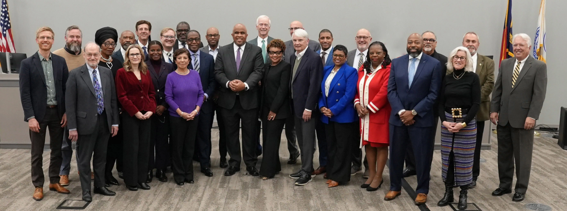 A group shot of the 27-member Metropolitan Public Transportation Authority during its inaugural meeting on Dec. 18, 2025 at the Valerie C. Woodard Center.