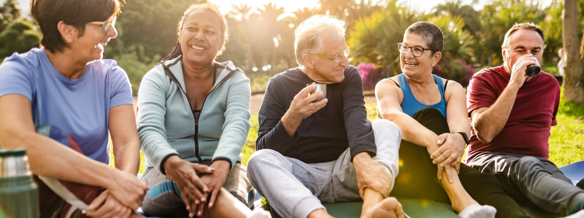 Group Resting in Park