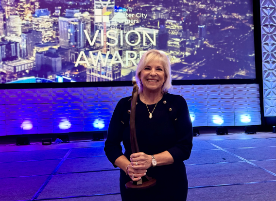 Mecklenburg County Manager Dena R. Diorio was awarded the prestigious Vision Award by Charlotte Center City Partners (CCCP) on April 24, 2025.