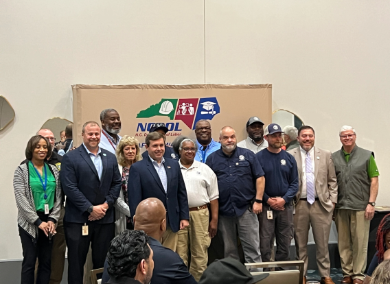 Park and Rec staff holding the NC Dept. of Labor Safety Award.